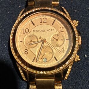 Michael Kors Gold-Tone Smartwatch with Crystal Accents